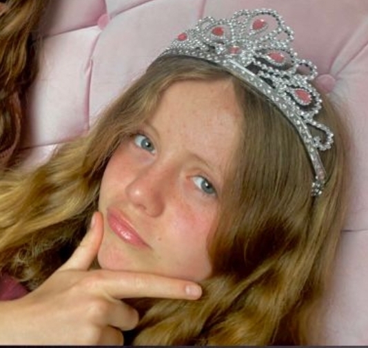 Summer wearing a tiara